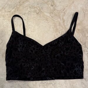 lululemon athletica Black Tonal Animal-Print Bralette
